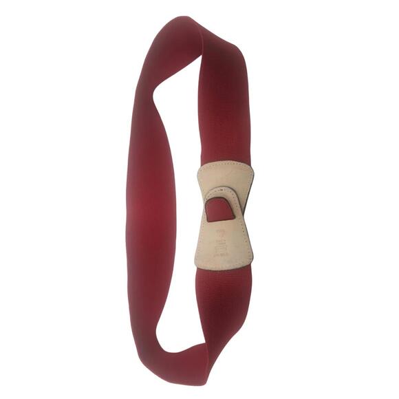 Levi\'s. 80s Red Leather and Elastic Belt. Size: 30-inch/MED